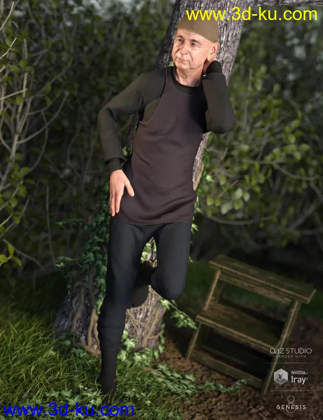 dForce Niwashi Outfit for Genesis 8 Male(s)模型的图片1