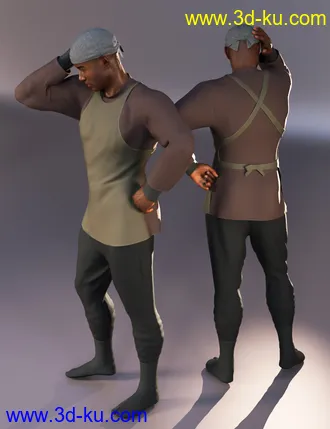 3D打印模型dForce Niwashi Outfit for Genesis 8 Male(s)的图片