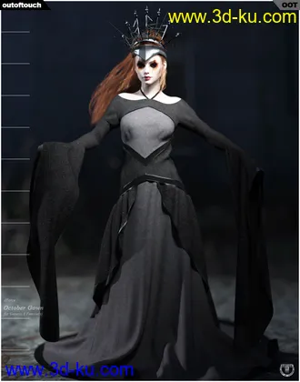 3D打印模型dForce October Gown for Genesis 8 Females的图片