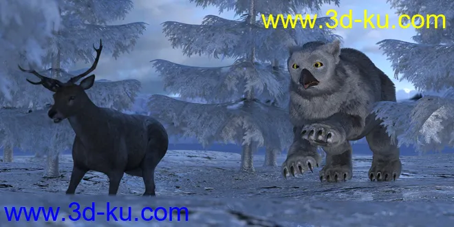 dForce Oso Lechuza for DAZ Dog 8模型的图片5