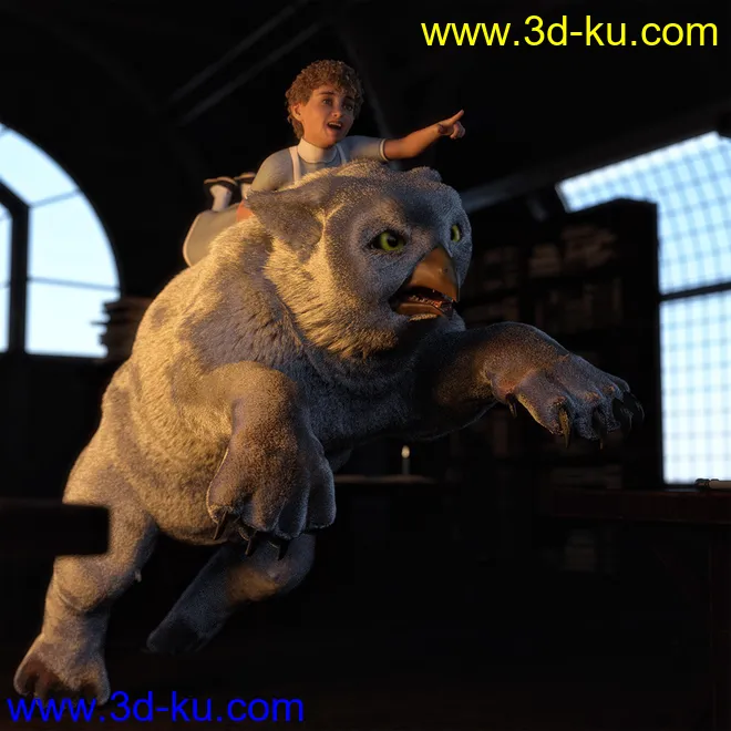 dForce Oso Lechuza for DAZ Dog 8模型的图片6