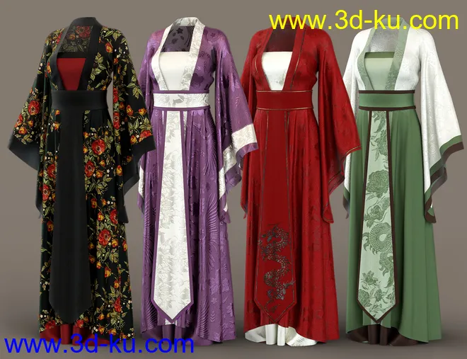 dForce Palace Robes Textures模型的图片6