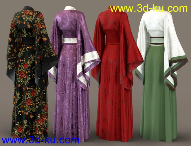 dForce Palace Robes Textures模型的图片7