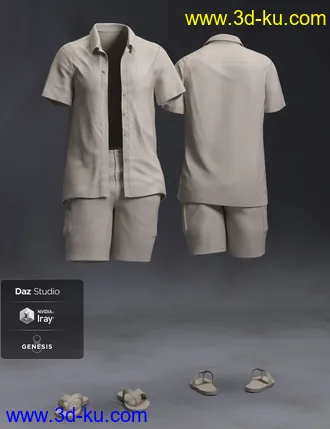 3D打印模型dForce Poolside Oahu Outfit for Genesis 8 Male(s)的图片