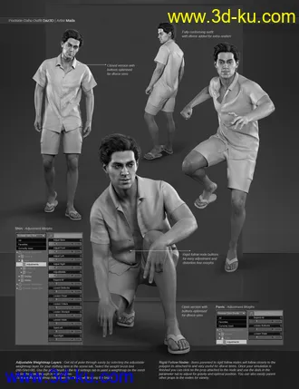 3D打印模型dForce Poolside Oahu Outfit for Genesis 8 Male(s)的图片