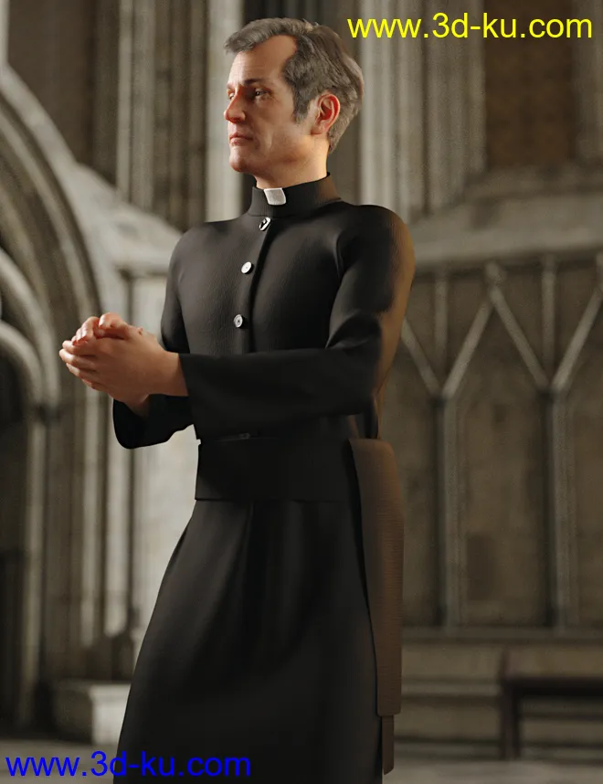 dForce Priest Outfit for Genesis 8 Male(s)模型的图片1