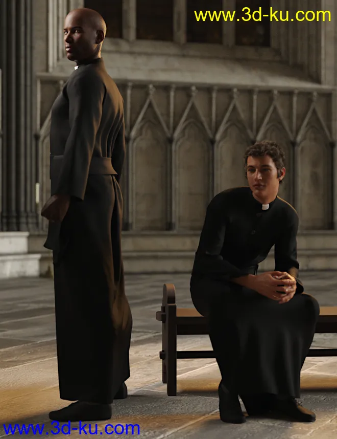 dForce Priest Outfit for Genesis 8 Male(s)模型的图片2