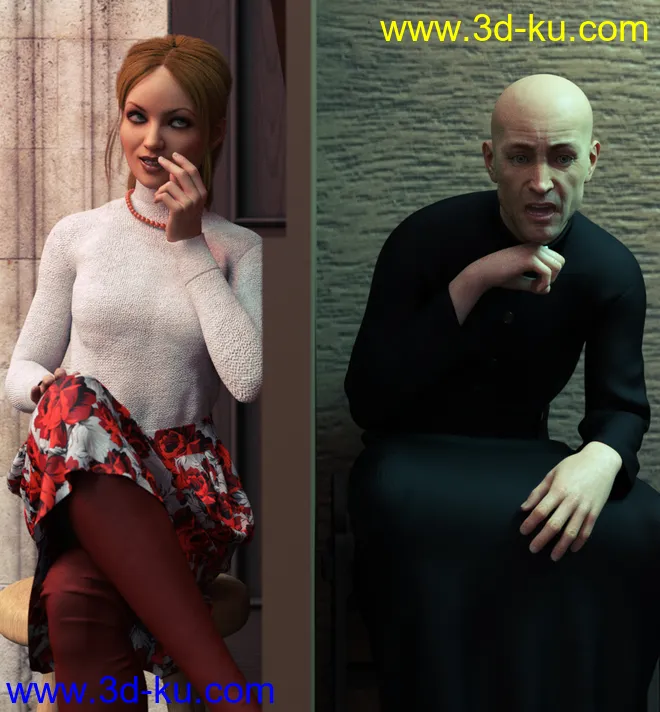 dForce Priest Outfit for Genesis 8 Male(s)模型的图片4