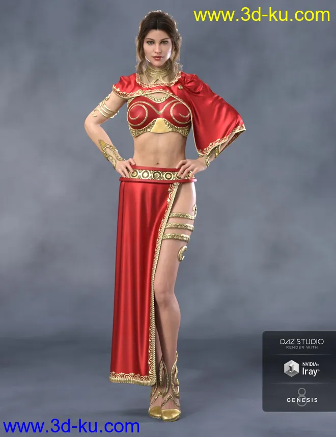 dForce Rebel Princess for Genesis 8 Female(s)模型的图片1