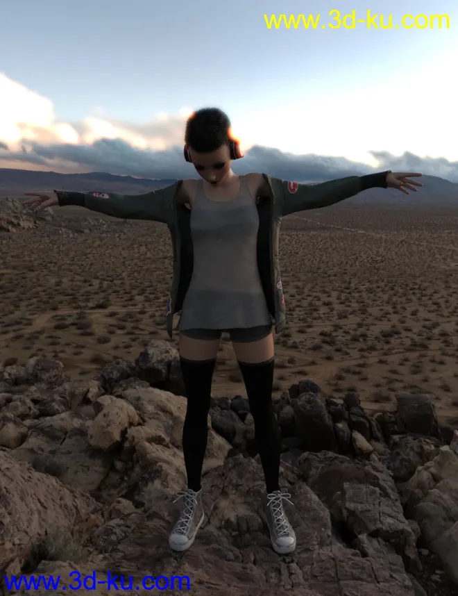 dForce Rebel Yell Outfit for Genesis 8 Female(s)模型的图片2