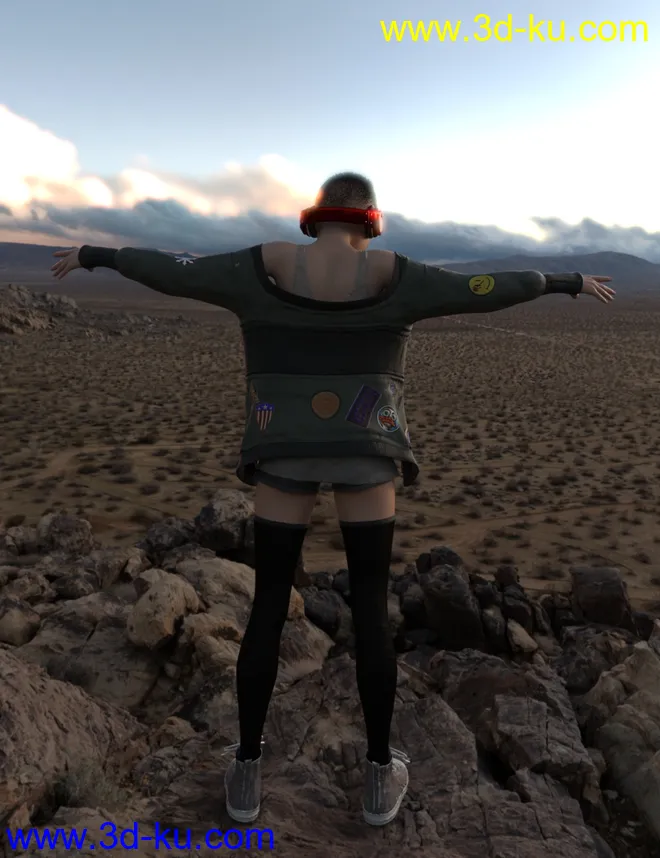 dForce Rebel Yell Outfit for Genesis 8 Female(s)模型的图片3