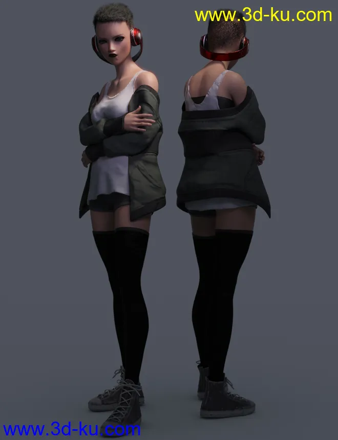 dForce Rebel Yell Outfit for Genesis 8 Female(s)模型的图片4