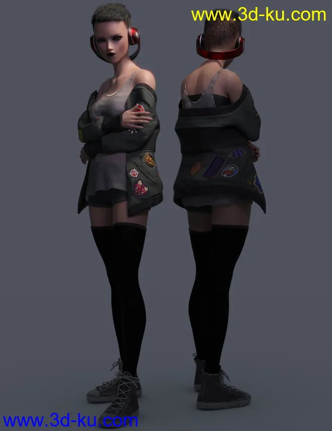 dForce Rebel Yell Outfit for Genesis 8 Female(s)模型的图片5