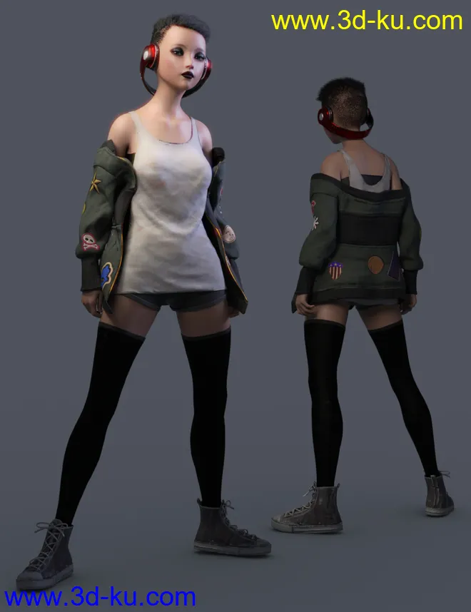 dForce Rebel Yell Outfit for Genesis 8 Female(s)模型的图片6