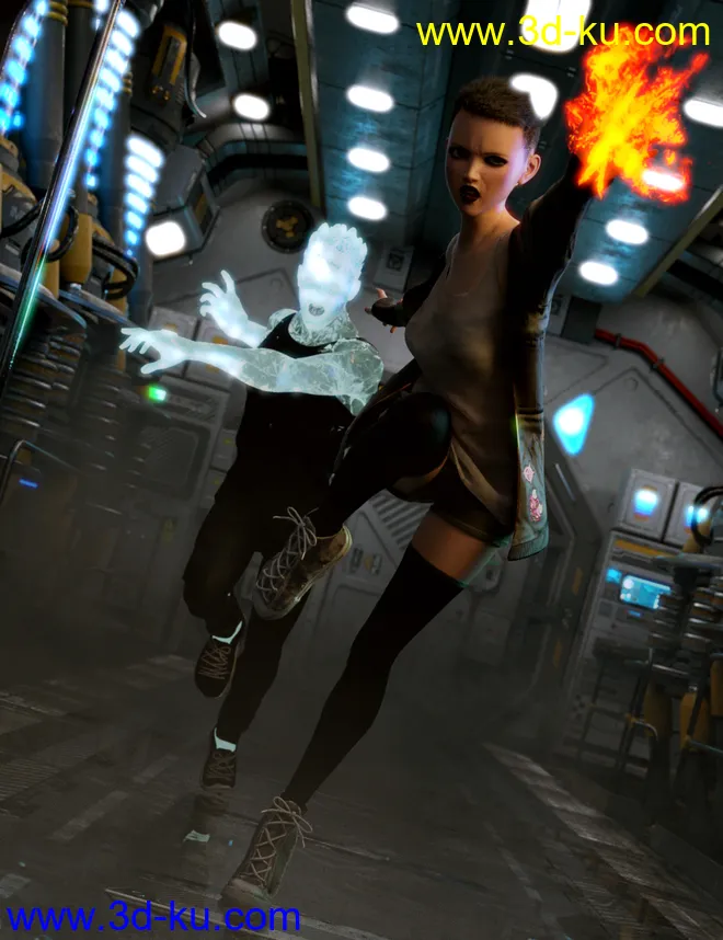 dForce Rebel Yell Outfit for Genesis 8 Female(s)模型的图片12