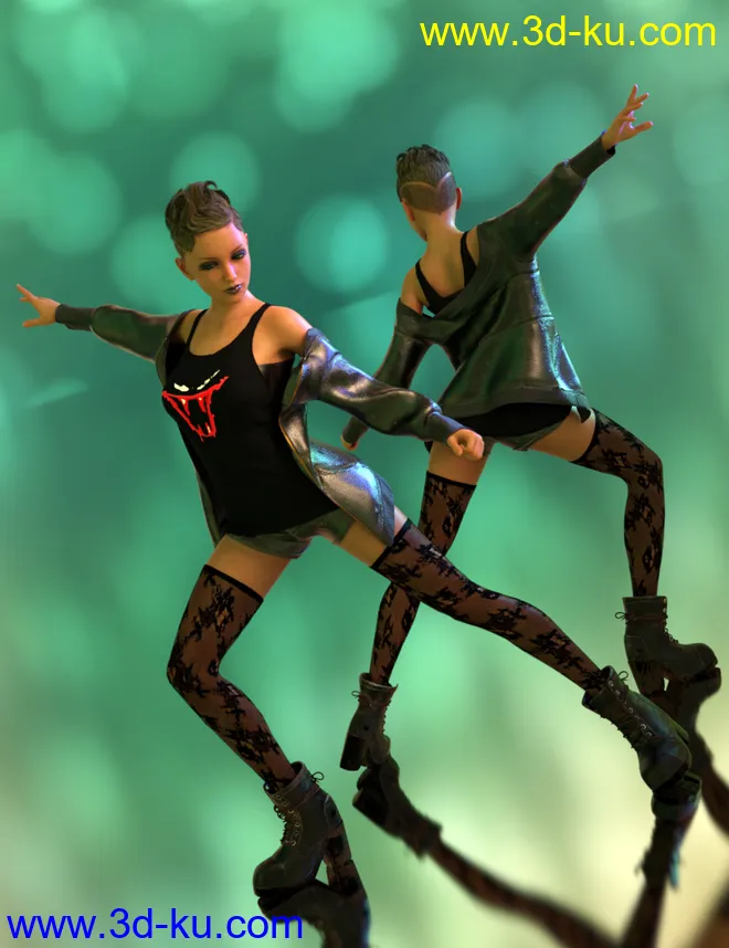 dForce Rebel Yell Outfit Textures模型的图片5