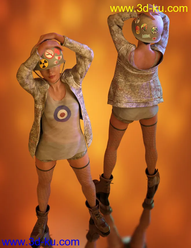 dForce Rebel Yell Outfit Textures模型的图片8