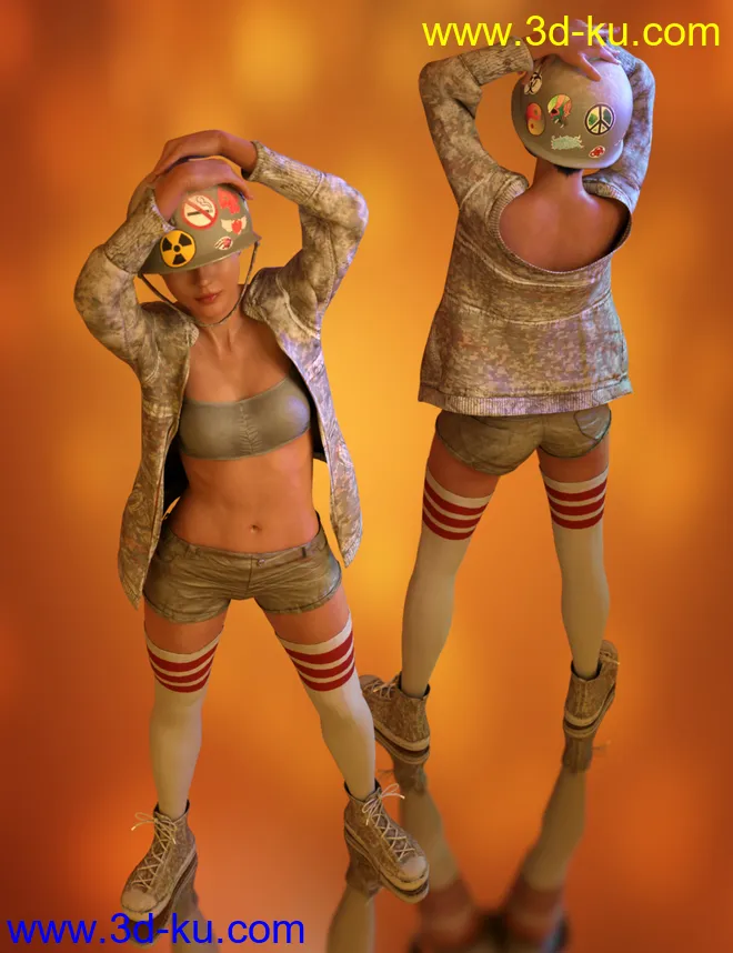 dForce Rebel Yell Outfit Textures模型的图片9