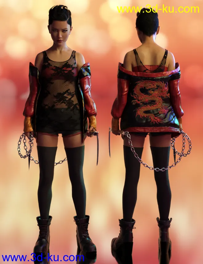 dForce Rebel Yell Outfit Textures模型的图片10