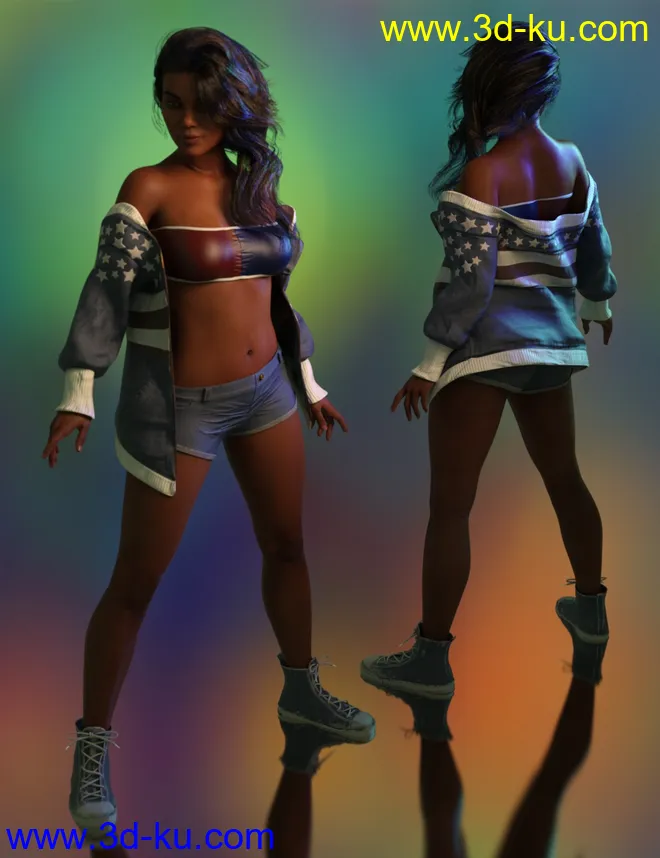 dForce Rebel Yell Outfit Textures模型的图片12