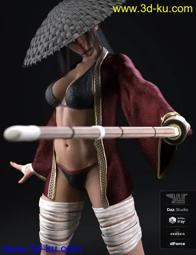 dForce Ren Outfit for Genesis 8 Female(s)模型的图片1