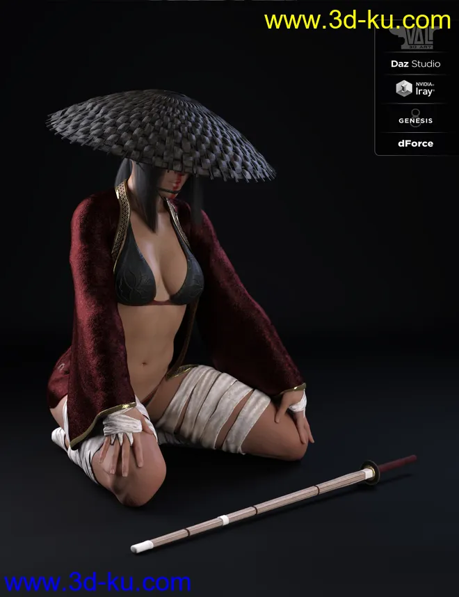 dForce Ren Outfit for Genesis 8 Female(s)模型的图片4