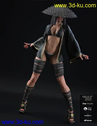 3D打印模型dForce Ren Outfit for Genesis 8 Female(s)的图片
