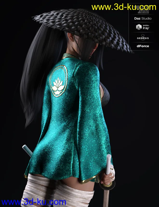 dForce Ren Outfit for Genesis 8 Female(s)模型的图片6
