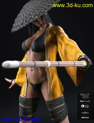 3D打印模型dForce Ren Outfit for Genesis 8 Female(s)的图片