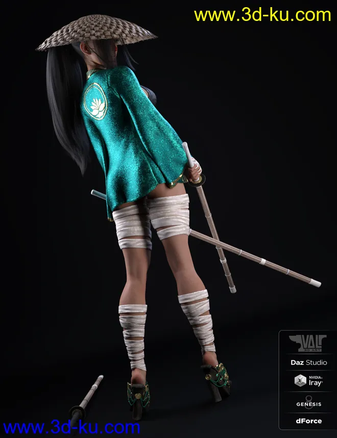 dForce Ren Outfit for Genesis 8 Female(s)模型的图片9