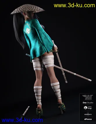 3D打印模型dForce Ren Outfit for Genesis 8 Female(s)的图片