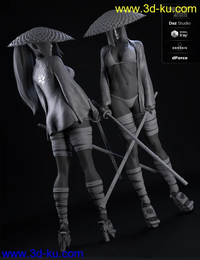 dForce Ren Outfit for Genesis 8 Female(s)模型的图片13