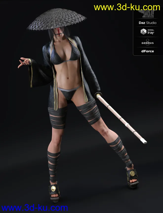 dForce Ren Outfit for Genesis 8 Female(s)模型的图片14