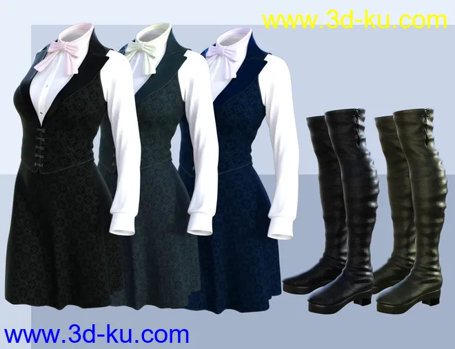 dForce Rita Style Outfit for Genesis 8 Female(s)模型的图片4