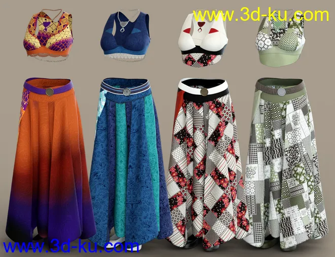 dForce Roma Dancer Outfit Textures模型的图片6