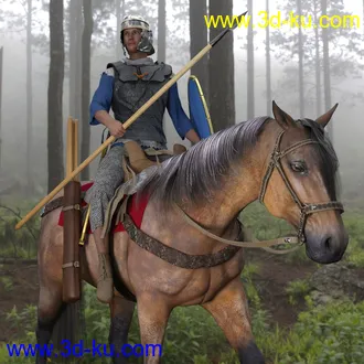 3D打印模型dForce Roman Cavalry for Genesis 8 Male and Daz Horse 2的图片