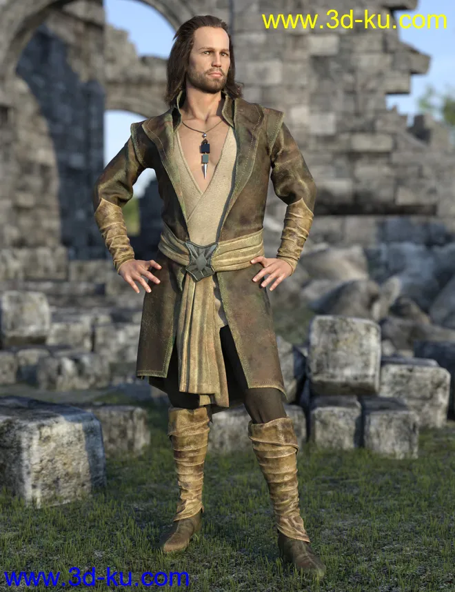 dForce Royal Fantasy Outfit for Genesis 8 Male(s)模型的图片4