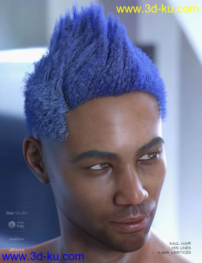 dForce Saul Hair for Genesis 8模型的图片11