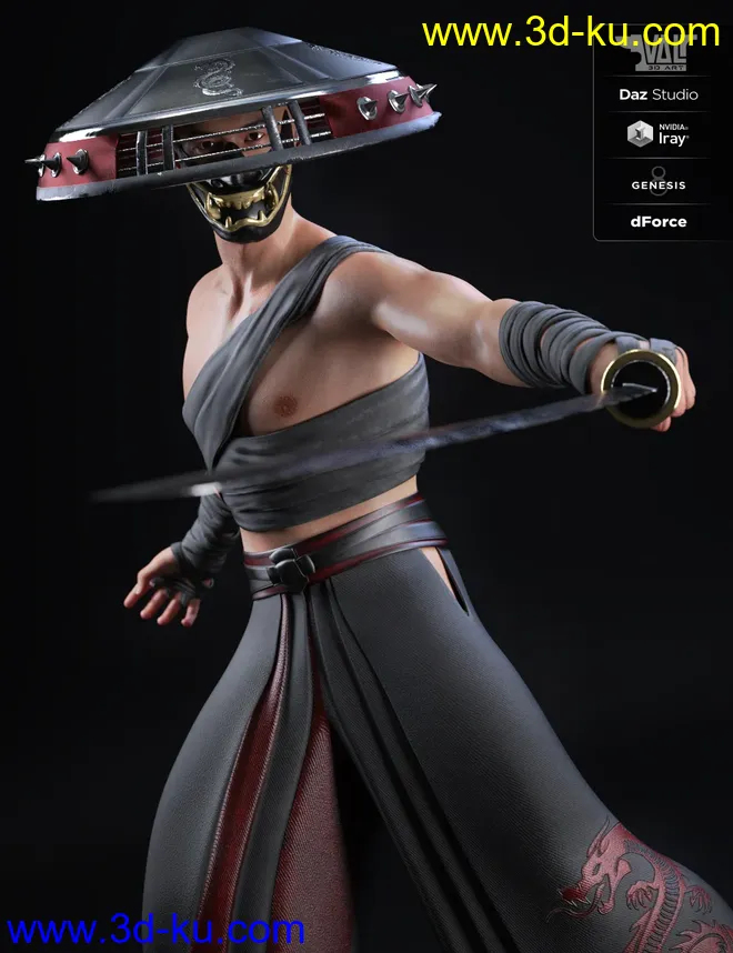 dForce Senshi Outfit for Genesis 8 Male(s)模型的图片1