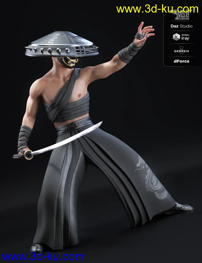 dForce Senshi Outfit for Genesis 8 Male(s)模型的图片4