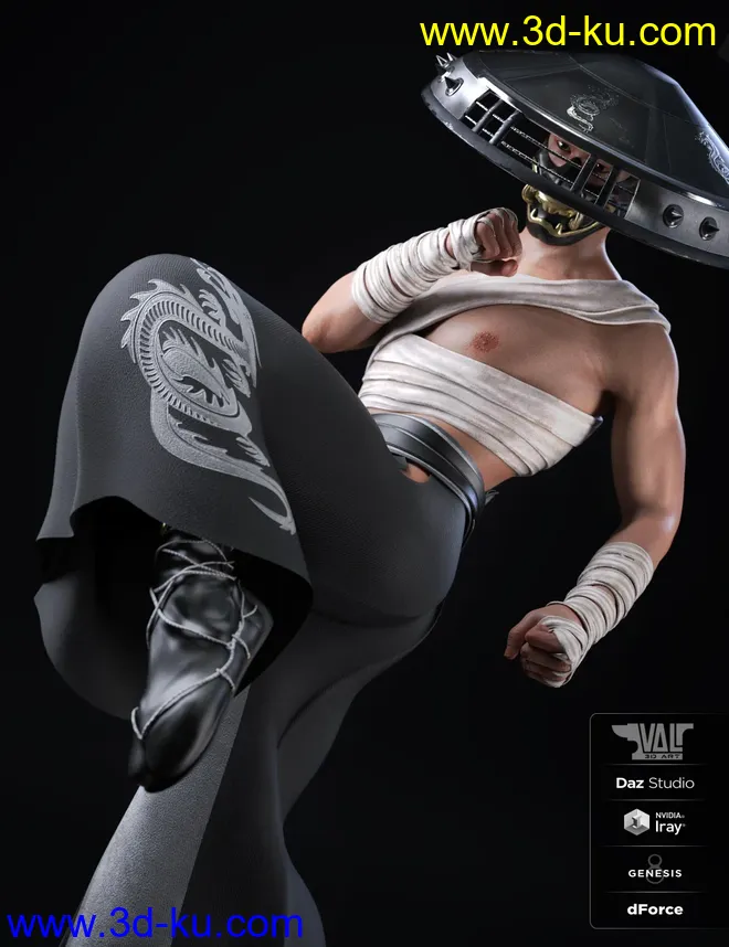 dForce Senshi Outfit for Genesis 8 Male(s)模型的图片5