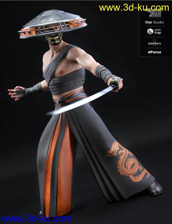 dForce Senshi Outfit for Genesis 8 Male(s)模型的图片6