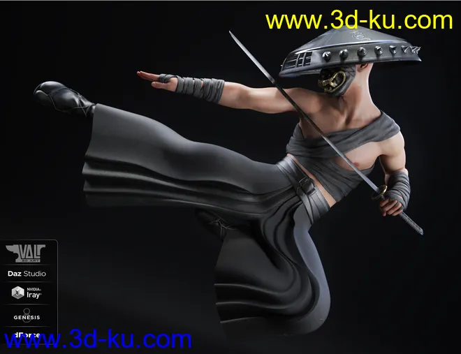dForce Senshi Outfit for Genesis 8 Male(s)模型的图片9