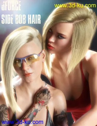 dForce Side Bob Hair for Genesis 8 Female(s)模型的图片1