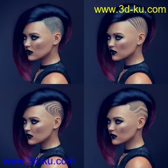 3D打印模型dForce Side Bob Hair for Genesis 8 Female(s)的图片