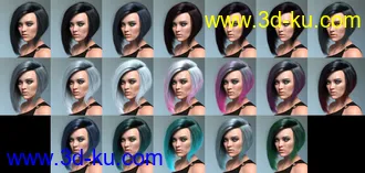 3D打印模型dForce Side Bob Hair for Genesis 8 Female(s)的图片