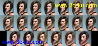 3D打印模型dForce Side Bob Hair for Genesis 8 Female(s)的图片