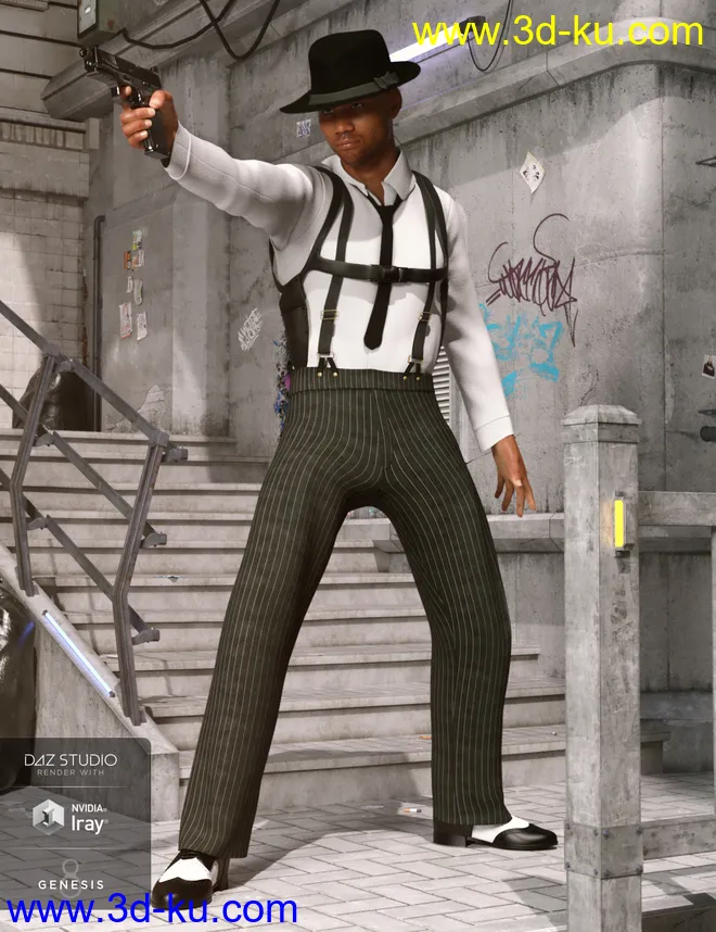 dForce Sleuth Detective Outfit for Genesis 8 Male(s)模型的图片2