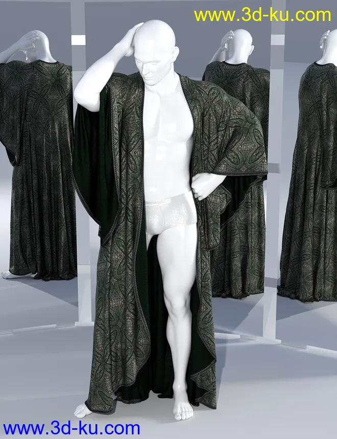 dForce SsR Art Drape Robe for Genesis 3 and 8模型的图片11
