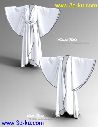 3D打印模型dForce SsR Art Drape Robe for Genesis 3 and 8的图片